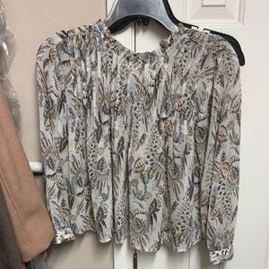 Treasure & Bond Floral Blouse in Blue and Brown